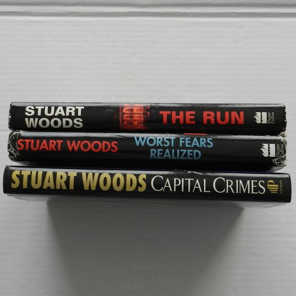 STUART Woods Hardcover Novels The Run Worst Fears Realized Capital Crimes - Picture 3 of 3
